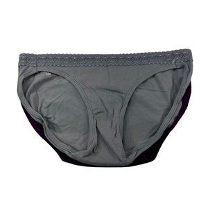Lot Of 2 Hanes Women's Size 7 Large Panty Brief Hipster 1 Gray 1 Purple NWOT